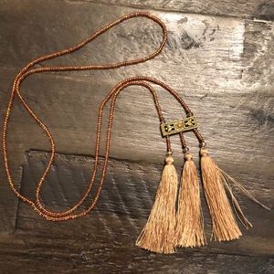 Long beaded tassel pendant necklaces by Miami based designer Mare Sole Amore